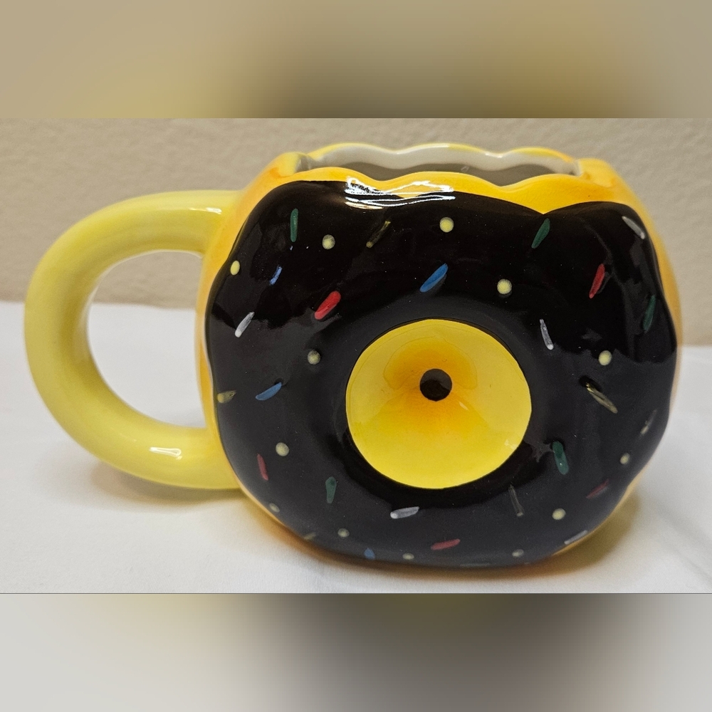 Chocolate Covered Donut With Sprinkles Ceramic Mug NEW